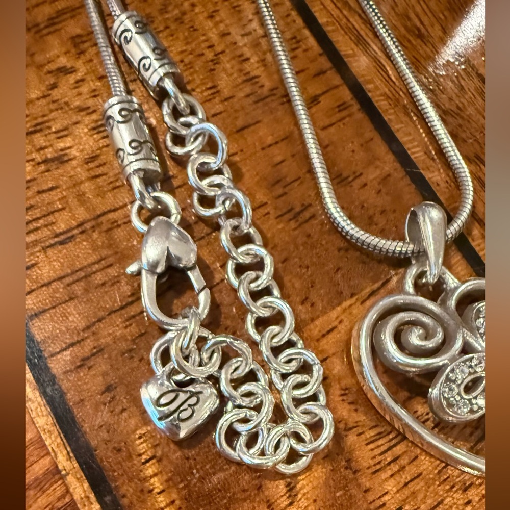 Brighton Cupid's Garden Heart Retired Silver Necklace - Picture 2 of 3